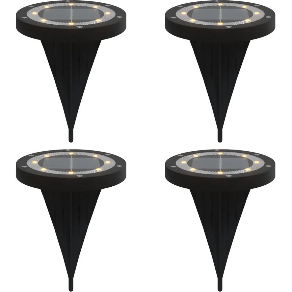vidaXL Grondlampen 4 st solar met grondpennen warmwit