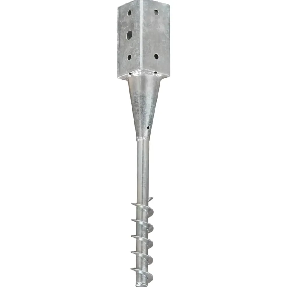 vidaXL Grondpinnen 2 st 7x7x56 cm gegalvaniseerd staal zilverkleurig