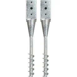 vidaXL Grondpinnen 2 st 7x7x56 cm gegalvaniseerd staal zilverkleurig