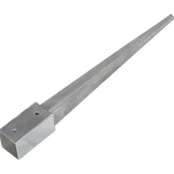 vidaXL Grondpinnen 6 st 7x7x75 cm gegalvaniseerd staal zilverkleurig