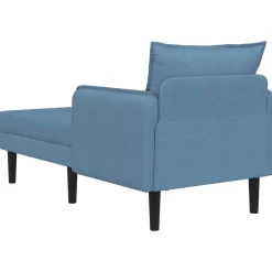 vidaXL Grote chaise longue Blauw Katoenen stof