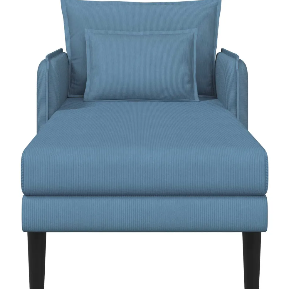 vidaXL Grote chaise longue Blauw Katoenen stof