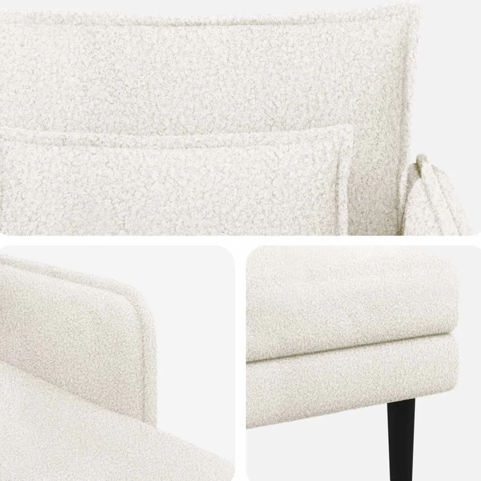 vidaXL Grote chaise longue Crèmekleurig Bouclé