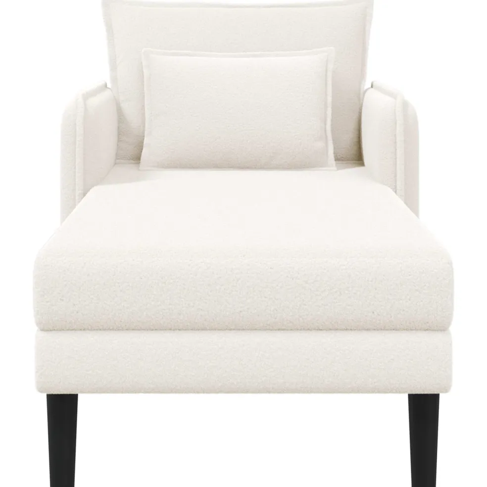 vidaXL Grote chaise longue Crèmekleurig Bouclé