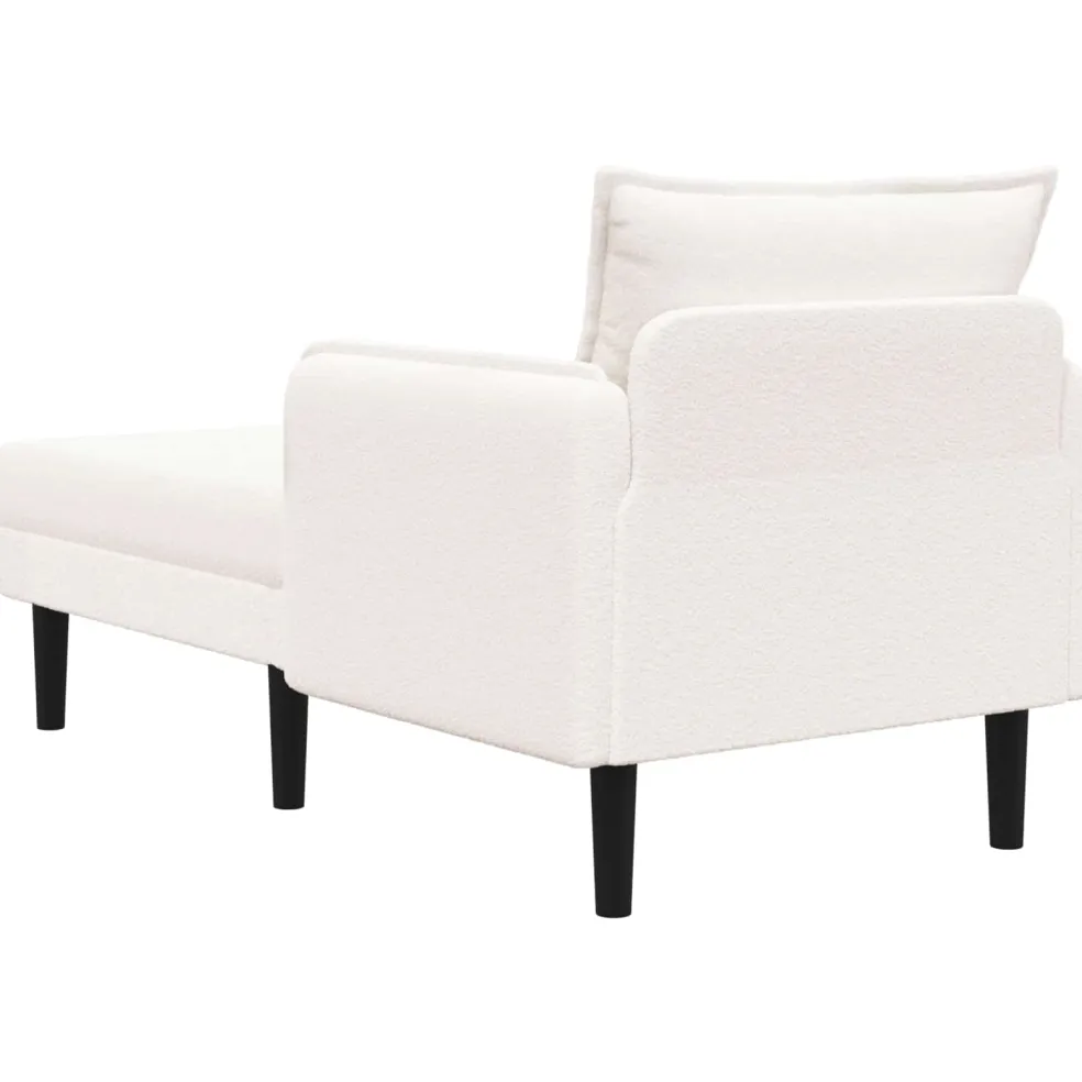 vidaXL Grote chaise longue Crèmekleurig Bouclé