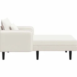vidaXL Grote chaise longue Crèmekleurig Bouclé
