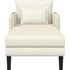vidaXL Grote chaise longue Crèmekleurig Katoenen stof