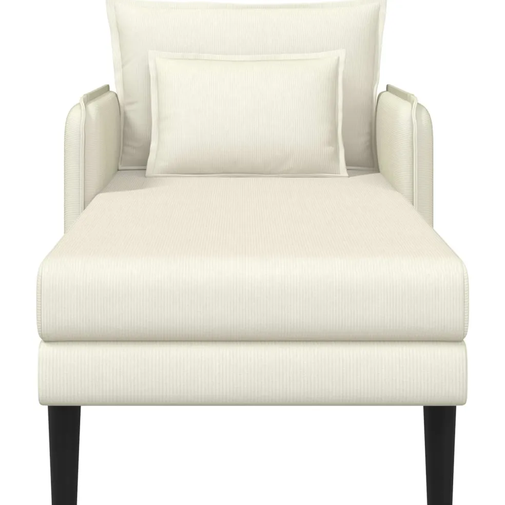 vidaXL Grote chaise longue Crèmekleurig Katoenen stof