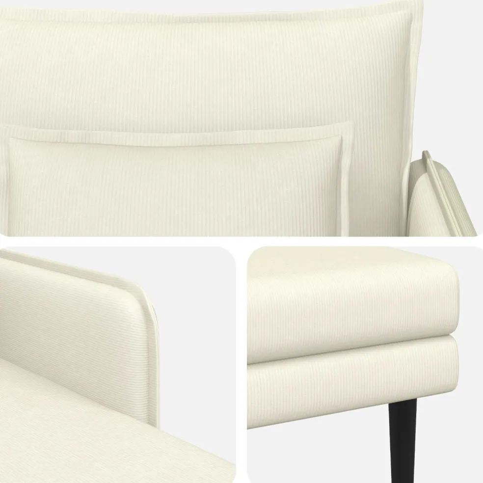 vidaXL Grote chaise longue Crèmekleurig Katoenen stof