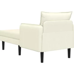 vidaXL Grote chaise longue Crèmekleurig Katoenen stof