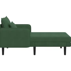 vidaXL Grote chaise longue Donkergroen Katoenen stof