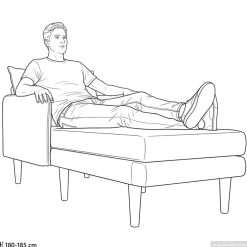 vidaXL Grote chaise longue Grijs groen Katoenen stof