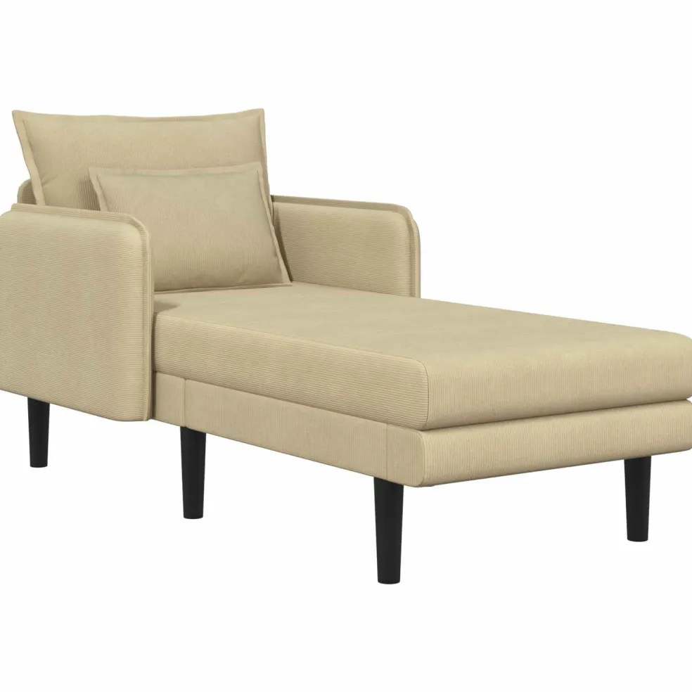 vidaXL Grote chaise longue Grijs groen Katoenen stof