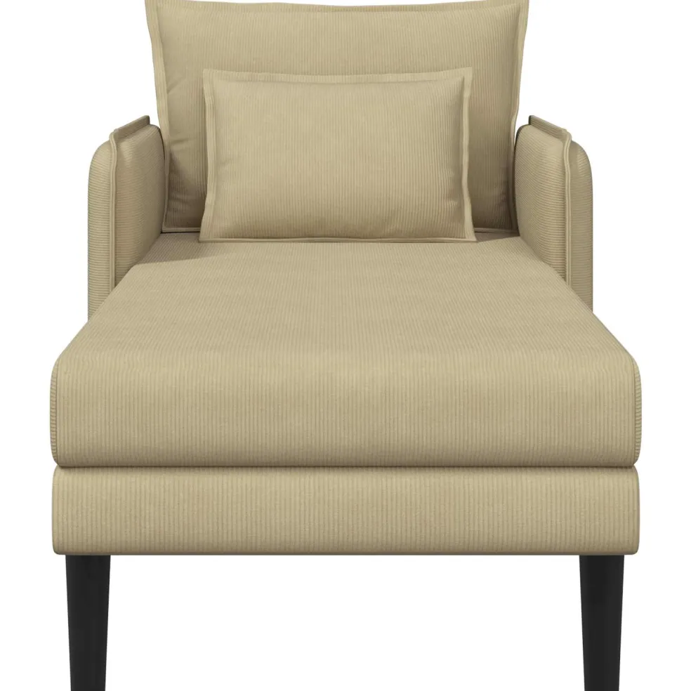 vidaXL Grote chaise longue Grijs groen Katoenen stof