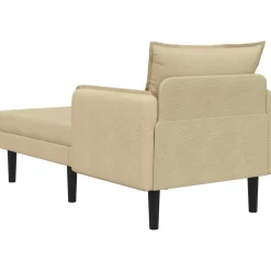 vidaXL Grote chaise longue Grijs groen Katoenen stof