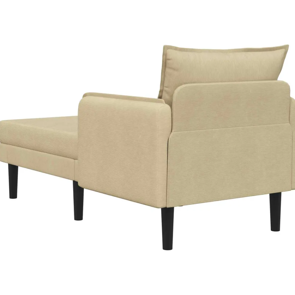 vidaXL Grote chaise longue Grijs groen Katoenen stof
