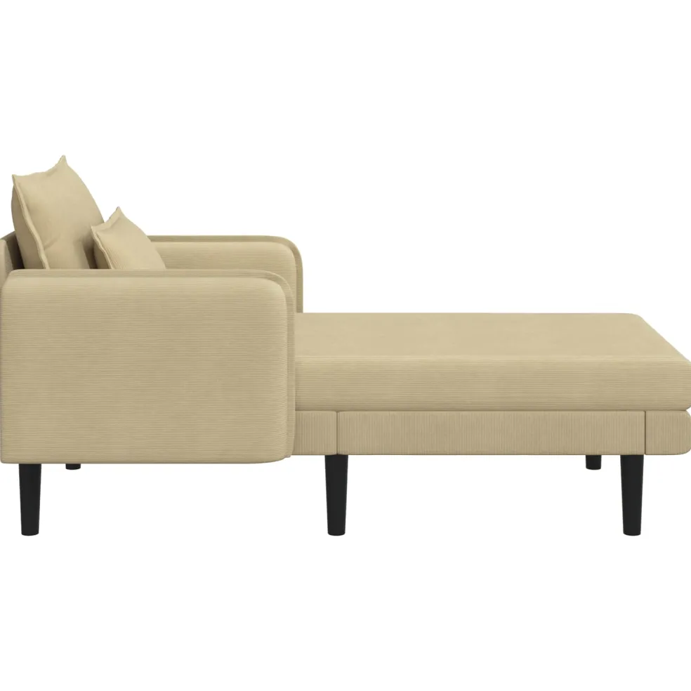 vidaXL Grote chaise longue Grijs groen Katoenen stof