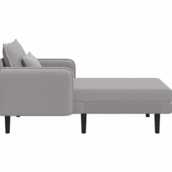 vidaXL Grote chaise longue Lichtgrijs Bouclé
