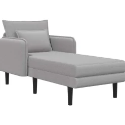 vidaXL Grote chaise longue Lichtgrijs Bouclé