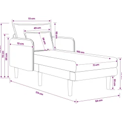 vidaXL Grote chaise longue Lichtgrijs Bouclé