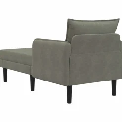 vidaXL Grote chaise longue Lichtgrijs Katoenen stof