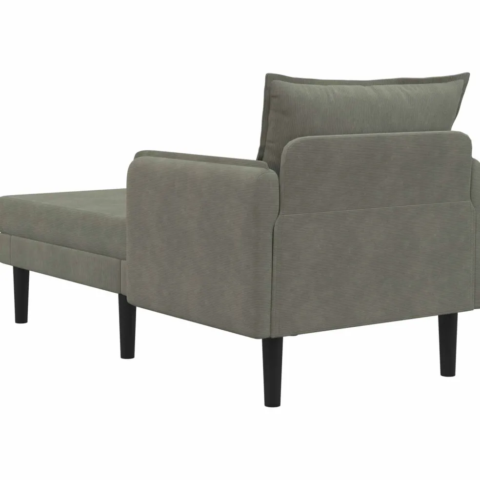 vidaXL Grote chaise longue Lichtgrijs Katoenen stof