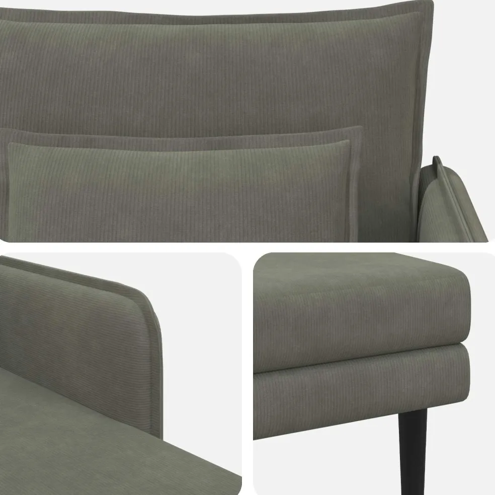 vidaXL Grote chaise longue Lichtgrijs Katoenen stof