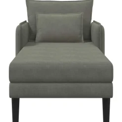 vidaXL Grote chaise longue Lichtgrijs Katoenen stof