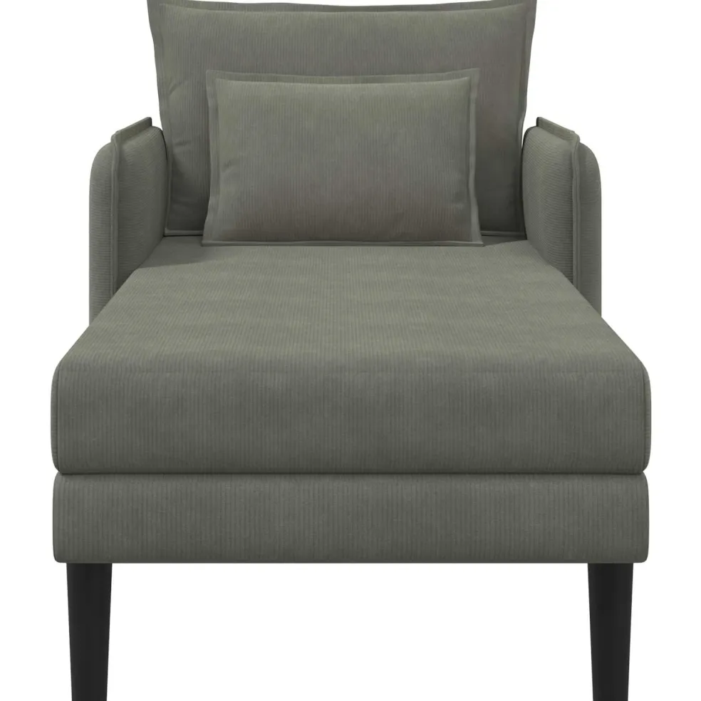 vidaXL Grote chaise longue Lichtgrijs Katoenen stof