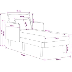 vidaXL Grote chaise longue Lichtgrijs Katoenen stof
