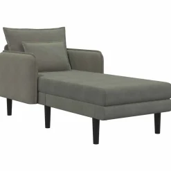 vidaXL Grote chaise longue Lichtgrijs Katoenen stof