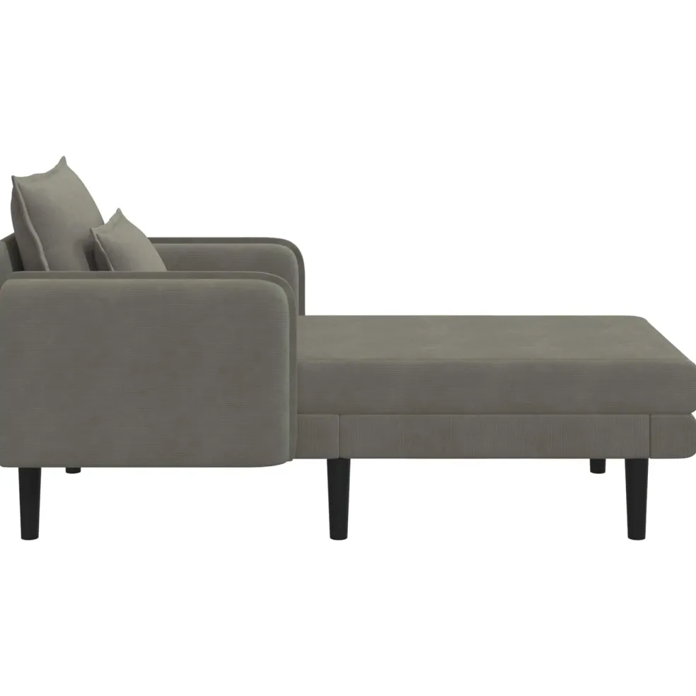 vidaXL Grote chaise longue Lichtgrijs Katoenen stof