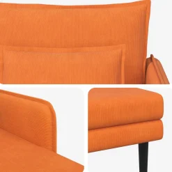 vidaXL Grote chaise longue Oranje Katoenen stof
