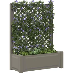 vidaXL Grote plantenbak met trellis PP Grijs