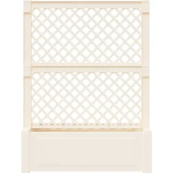 vidaXL Grote planter met trellis Wit 99,5 x 43 x 133,5 PP