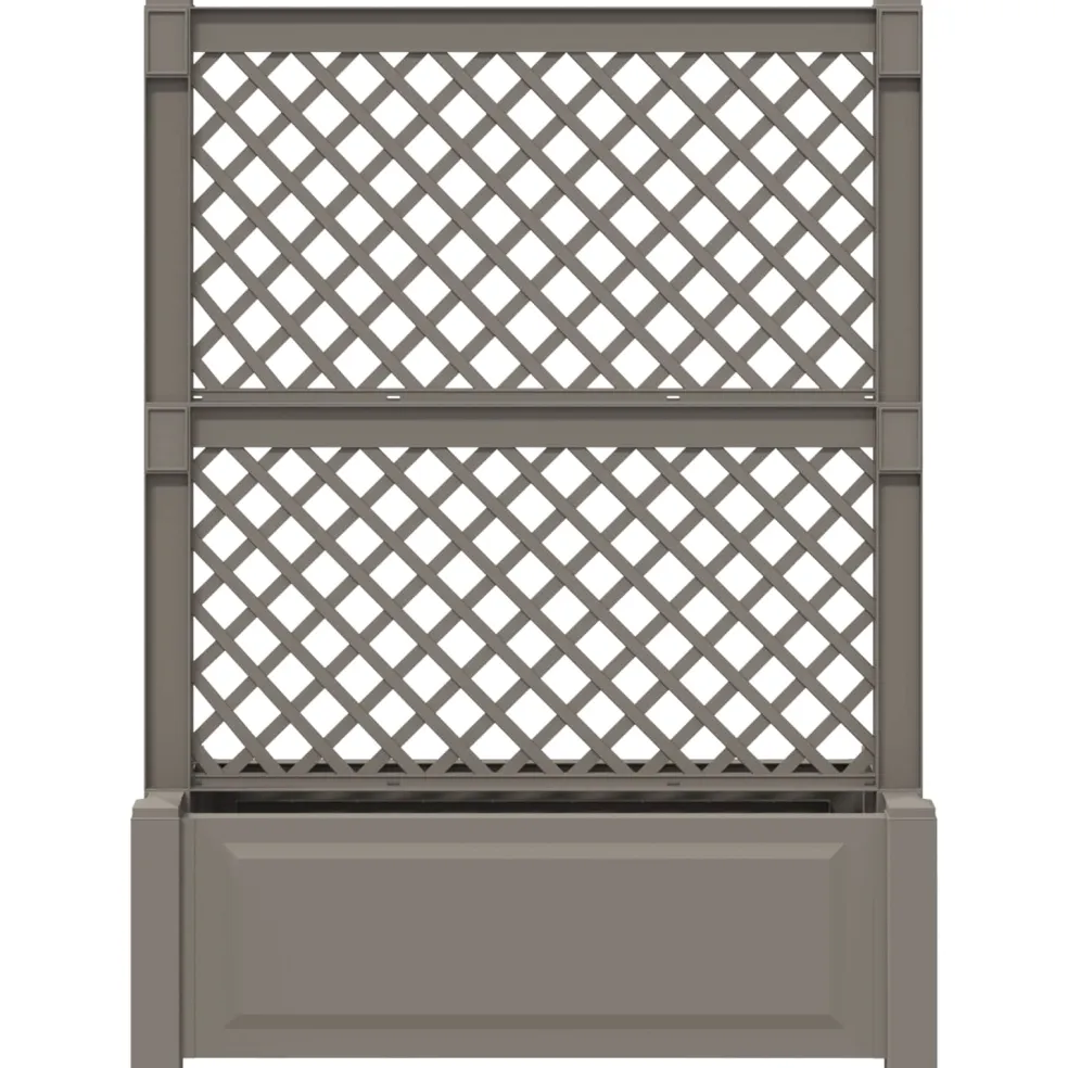 vidaXL Grote planter met trellis Grijs 99,5 x 43 x 133,5 PP