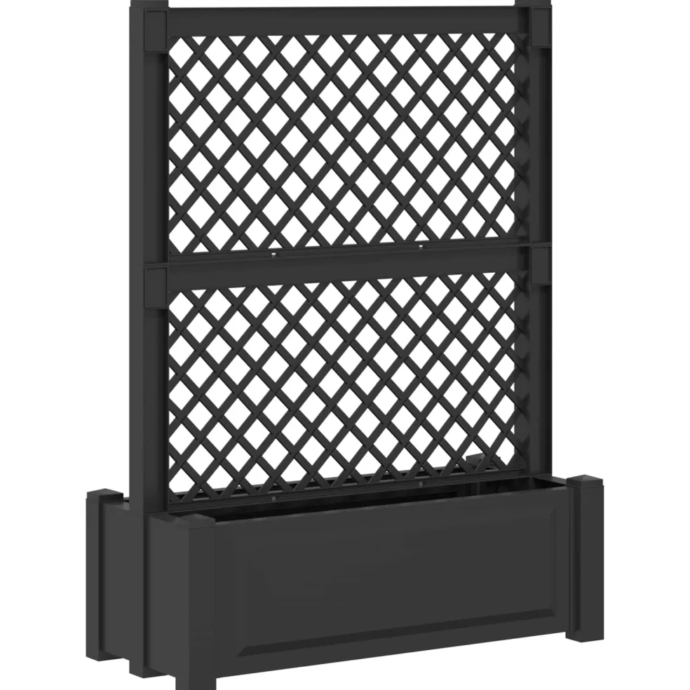 vidaXL Grote planter met trellis Antracietkleurig 99,5 x 43 x 133,5 PP