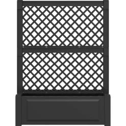 vidaXL Grote planter met trellis Antracietkleurig 99,5 x 43 x 133,5 PP