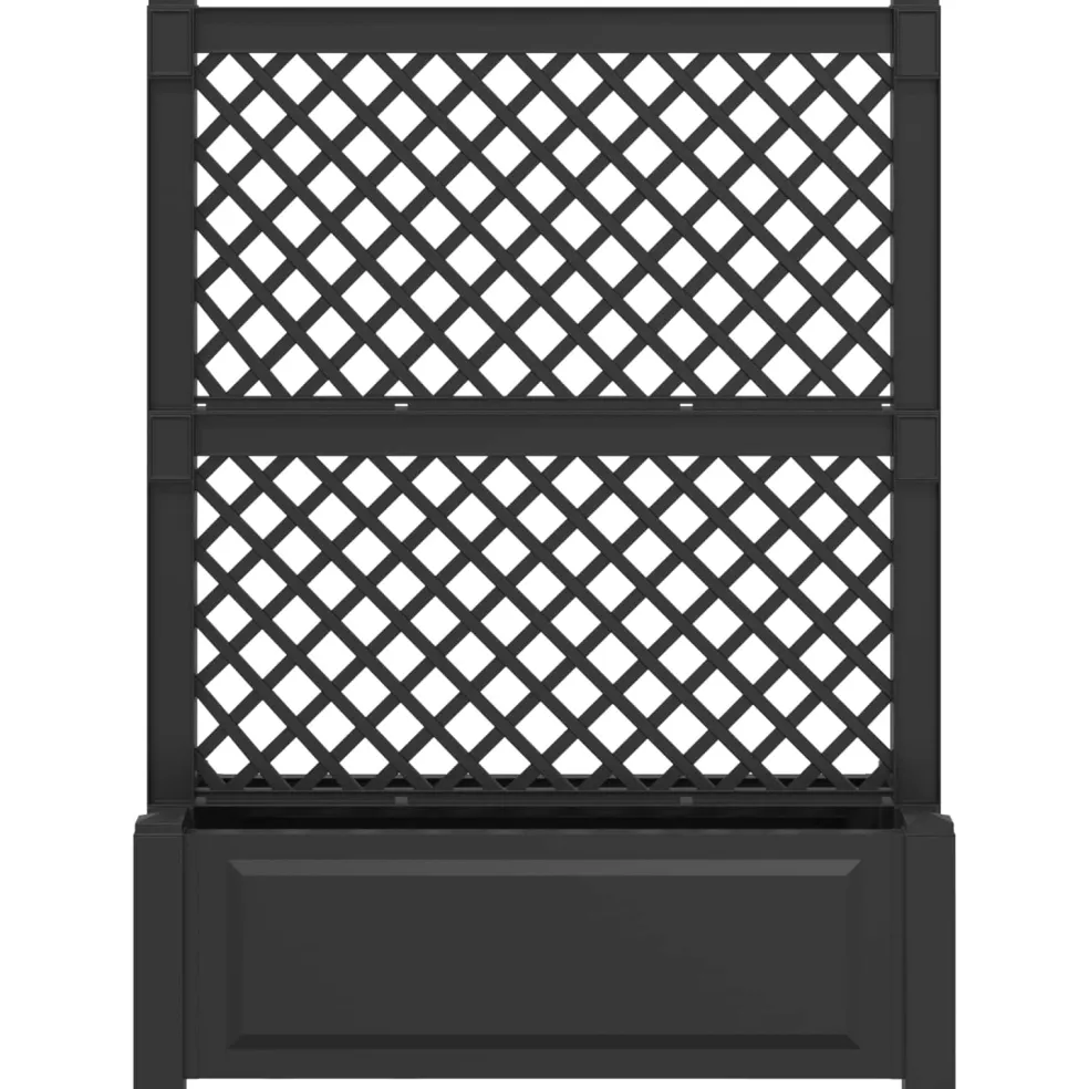 vidaXL Grote planter met trellis Antracietkleurig 99,5 x 43 x 133,5 PP