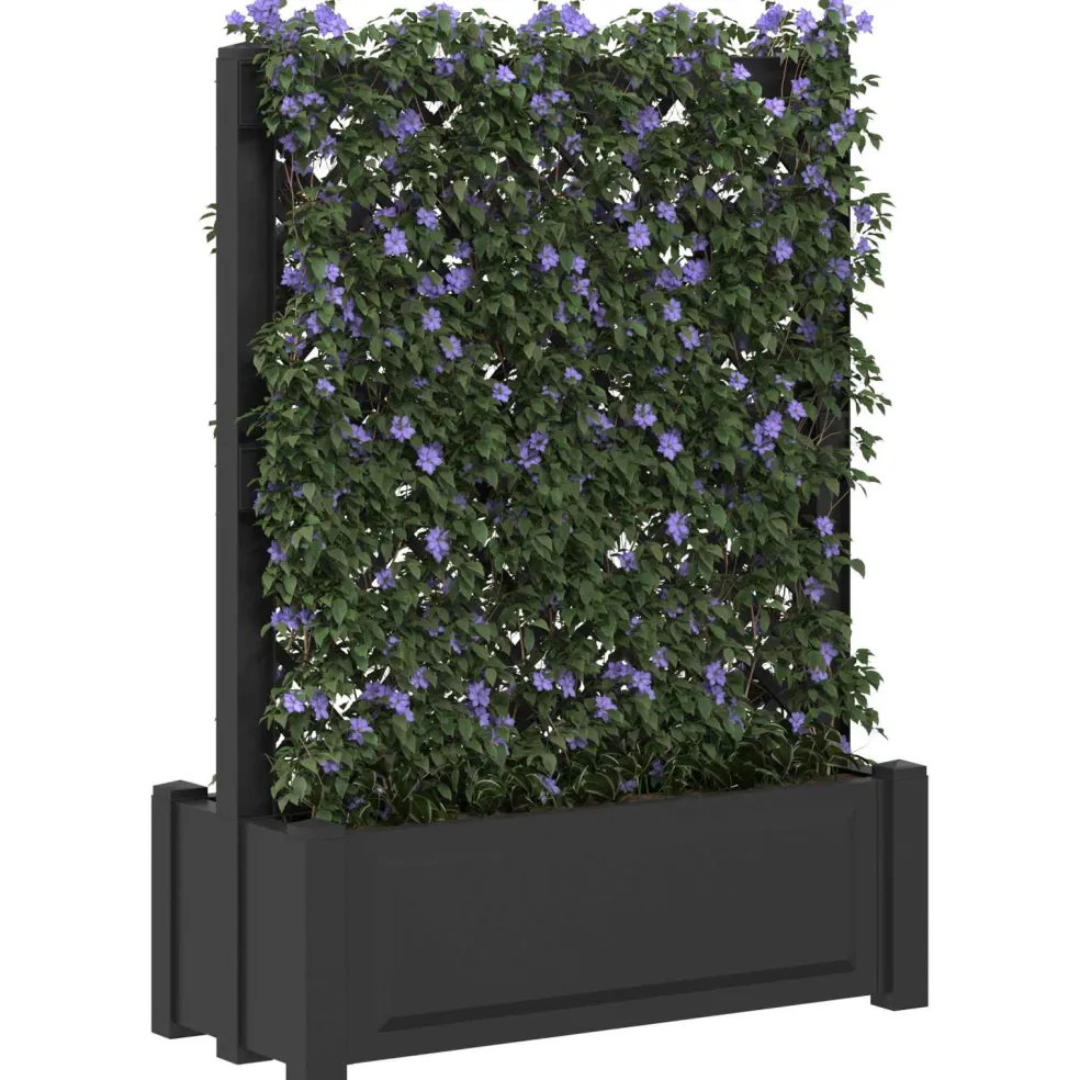vidaXL Grote planter met trellis Antracietkleurig 99,5 x 43 x 133,5 PP