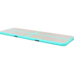 vidaXL Gymnastiekmat met pomp opblaasbaar 300x100x10 cm PVC groen