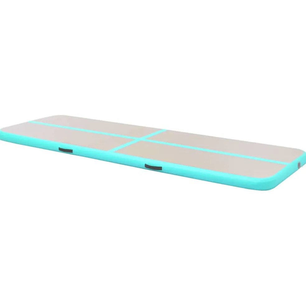 vidaXL Gymnastiekmat met pomp opblaasbaar 300x100x10 cm PVC groen