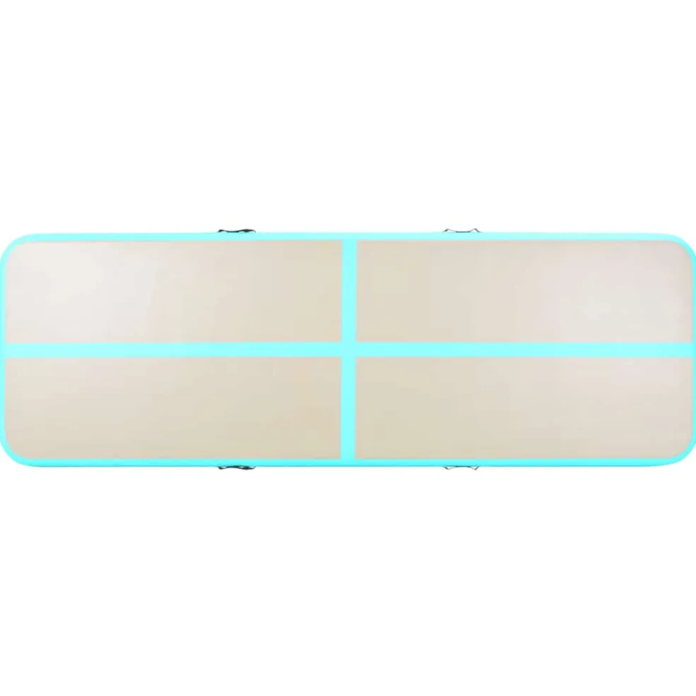 vidaXL Gymnastiekmat met pomp opblaasbaar 300x100x10 cm PVC groen