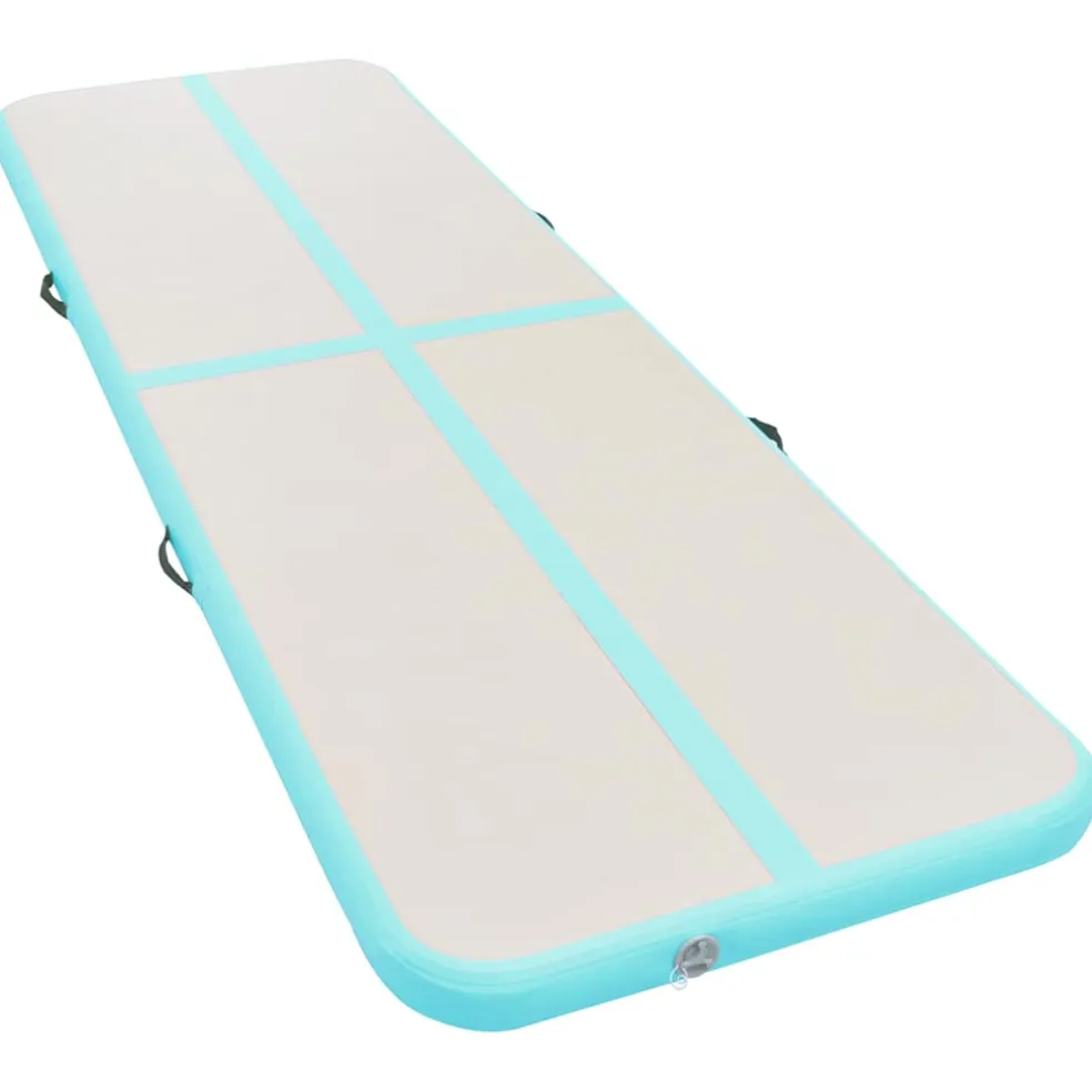 vidaXL Gymnastiekmat met pomp opblaasbaar 300x100x10 cm PVC groen