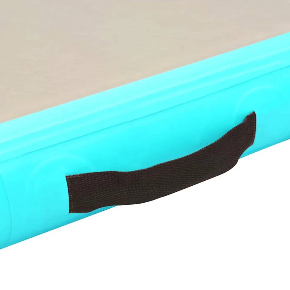 vidaXL Gymnastiekmat met pomp opblaasbaar 300x100x10 cm PVC groen