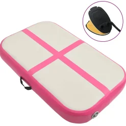 vidaXL Gymnastiekmat met pomp opblaasbaar 60x100x15 cm PVC roze