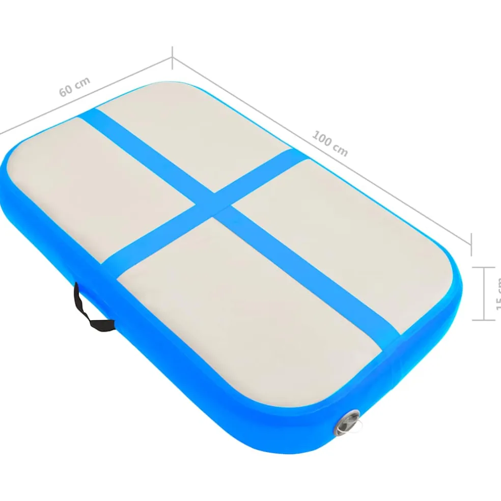 vidaXL Gymnastiekmat met pomp opblaasbaar 60x100x15 cm PVC blauw