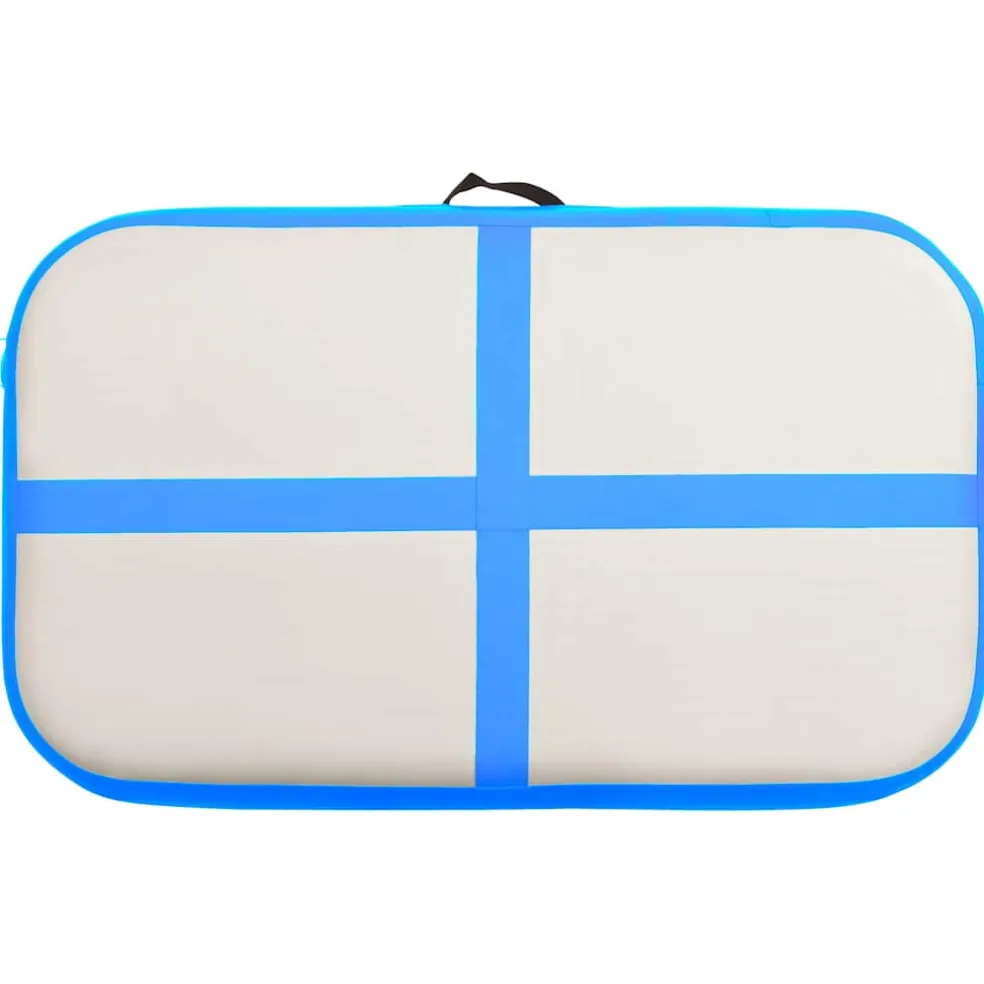 vidaXL Gymnastiekmat met pomp opblaasbaar 60x100x15 cm PVC blauw