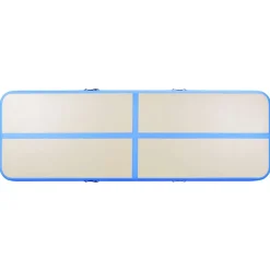 vidaXL Gymnastiekmat met pomp opblaasbaar 300x100x10 cm PVC blauw