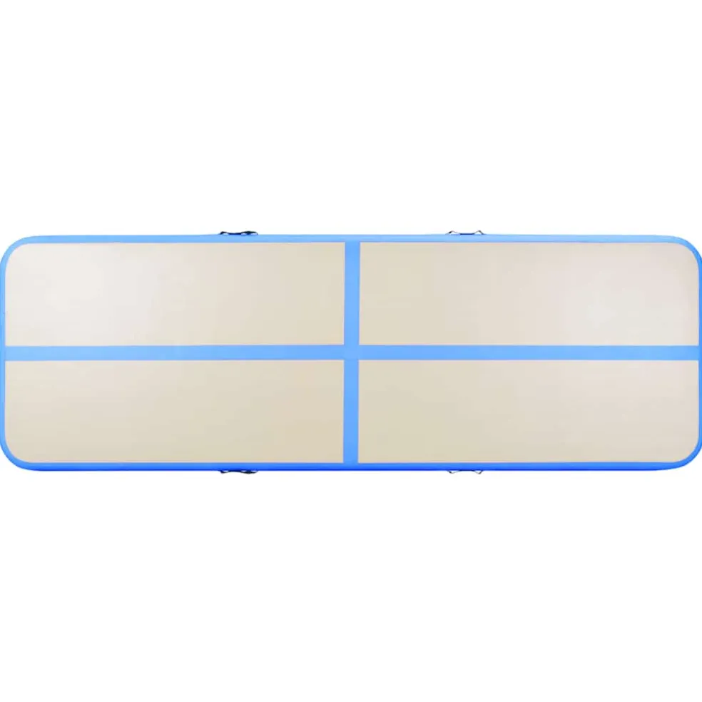 vidaXL Gymnastiekmat met pomp opblaasbaar 300x100x10 cm PVC blauw